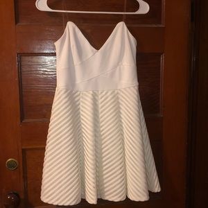White short strapless dress